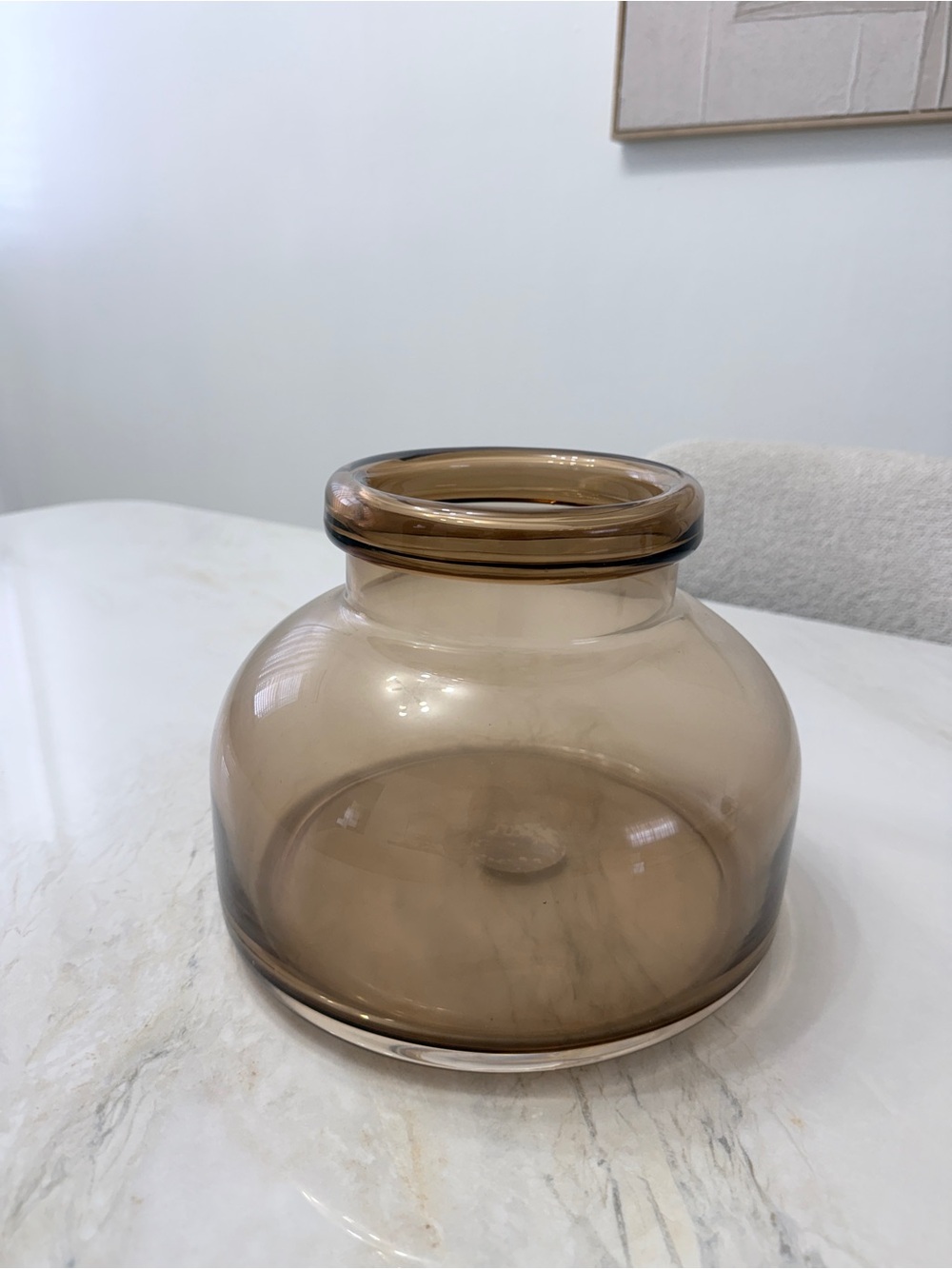 Hearth & Hand Amber Brown Rounded Glass Vase